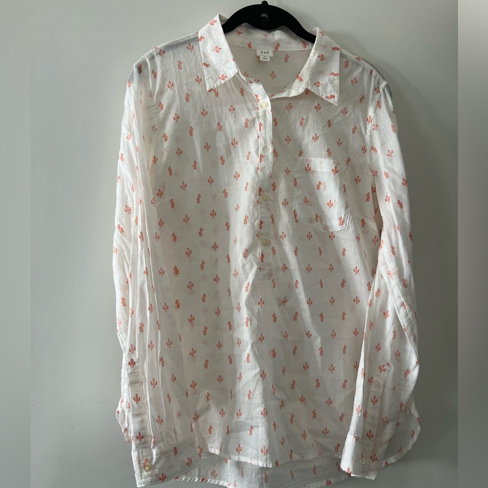 Gap Cactus Button Up Shirt, sz S
